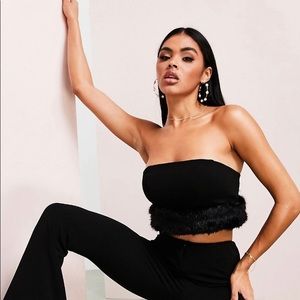 Bandeau faux fur top